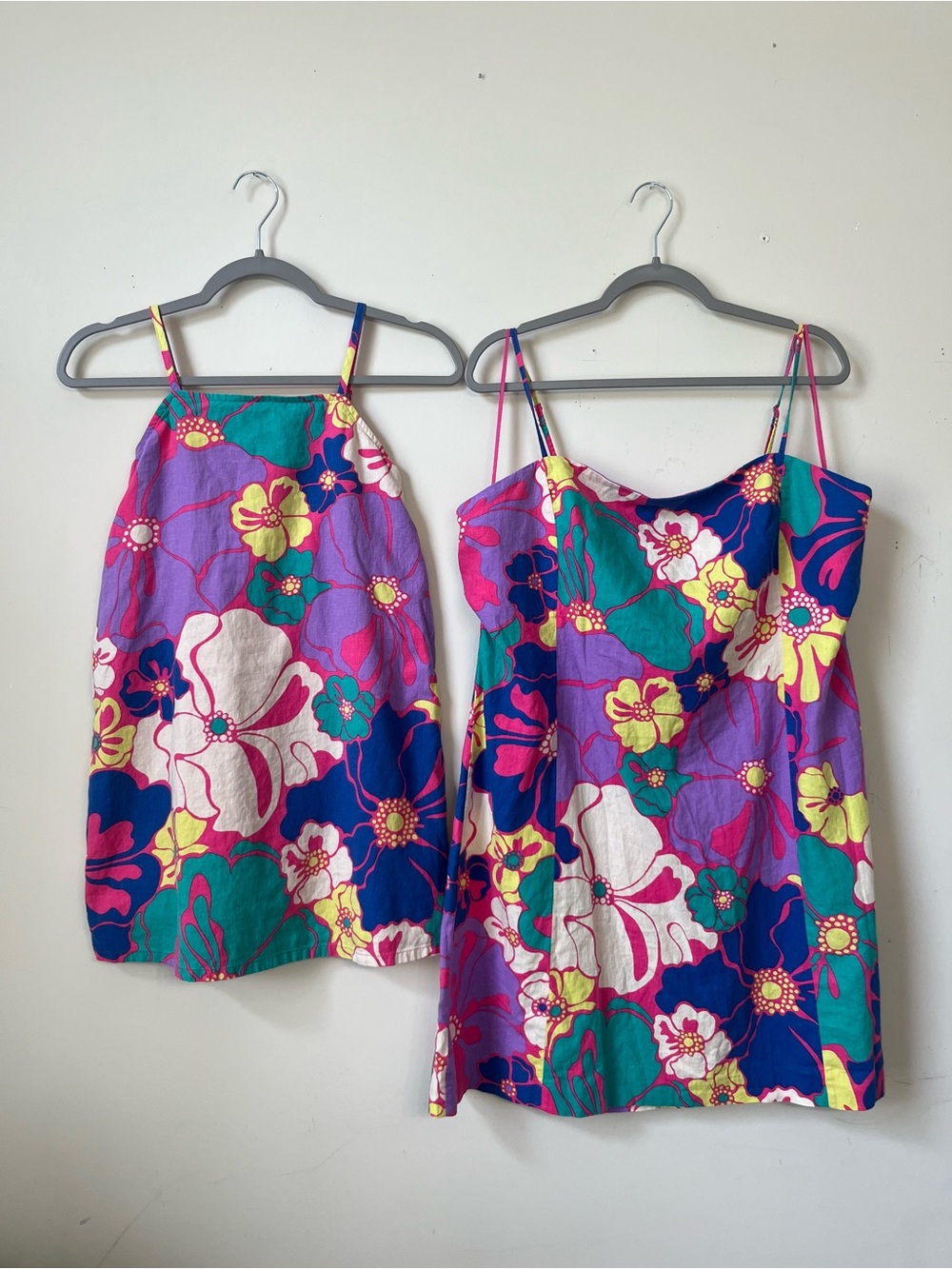 GAP Mother Daughter Matching Retro Floral Dresses Purple/Teal/Pink, XL Girls L
